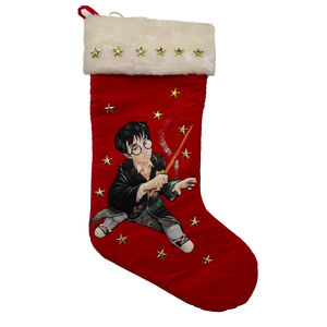 Harry Potter Christmas Stocking Wizard Theme Red & White